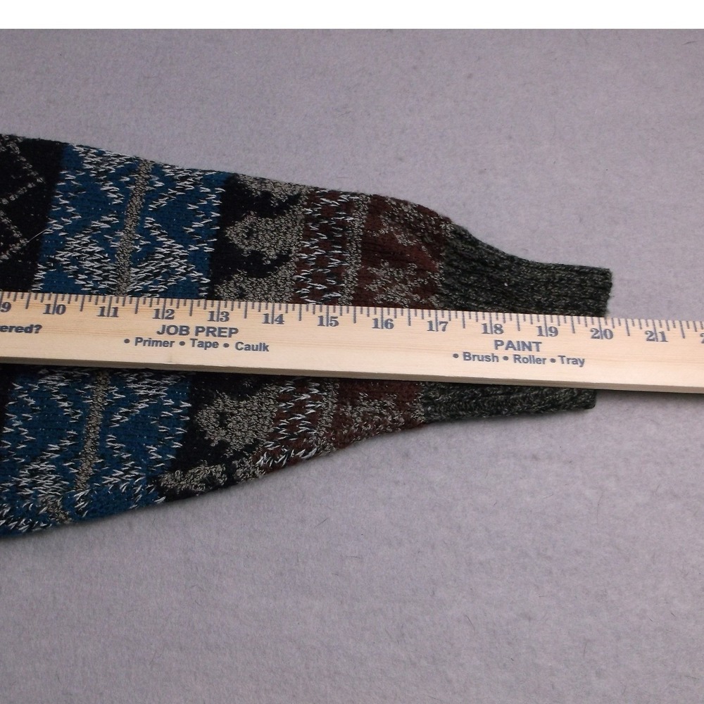 Cambridge Classics Mens Vintage Fair Isle Crewneck Sweater Blue Brown Large - Picture 7 of 9